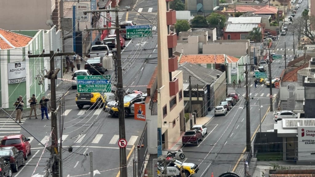 Ameaça de bomba mobiliza polícia e esquadrão antibomba no Centro de Ponta Grossa