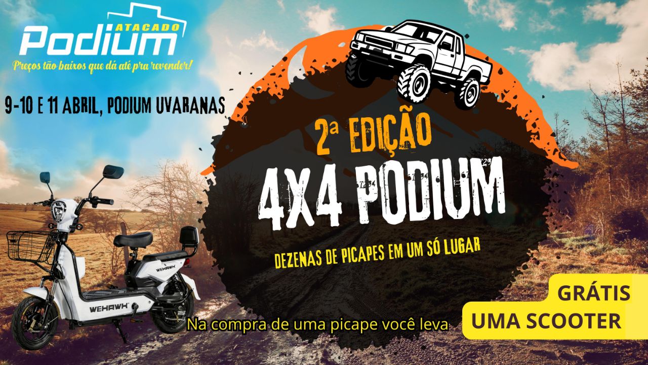 2ª Edição ‘4×4 Podium’ inicia nesta quinta-feira com promoções imperdíveis em Ponta Grossa, na Podium Uvaranas